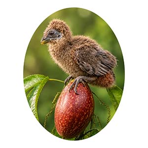 Hoatzin Juvenile on Fruit